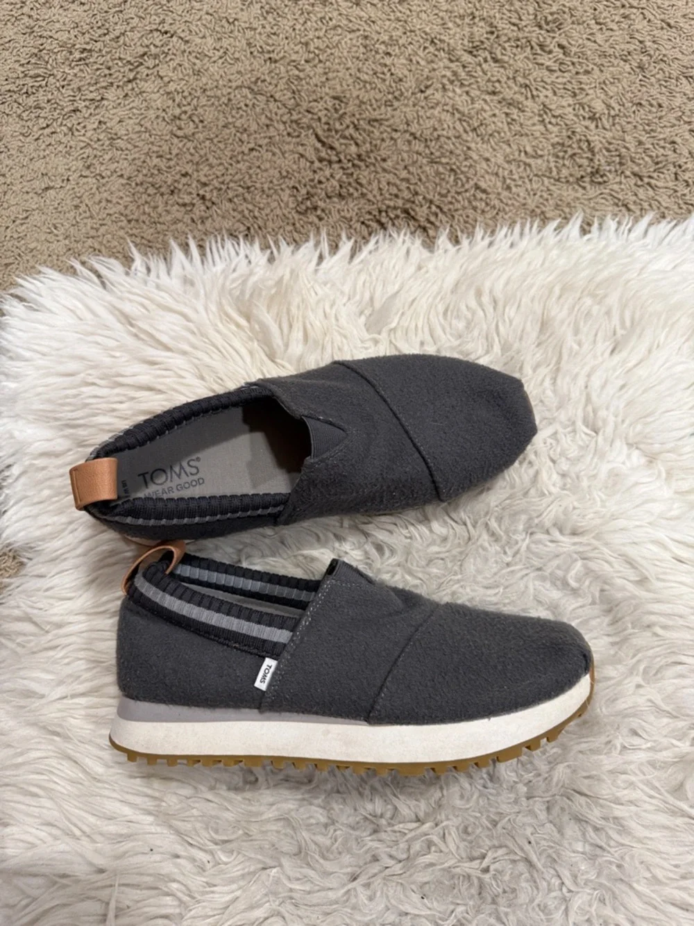 TOMS Women’s RESIDENT 2.0 SNEAKER‎ In Grey Felt Size 7.5